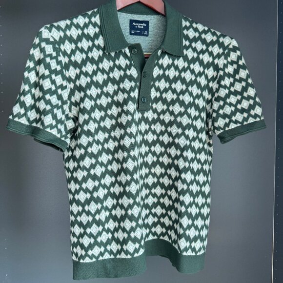 ABERCROMBIE Geometric 3-Button Sweater Polo - Picture 1 of 3